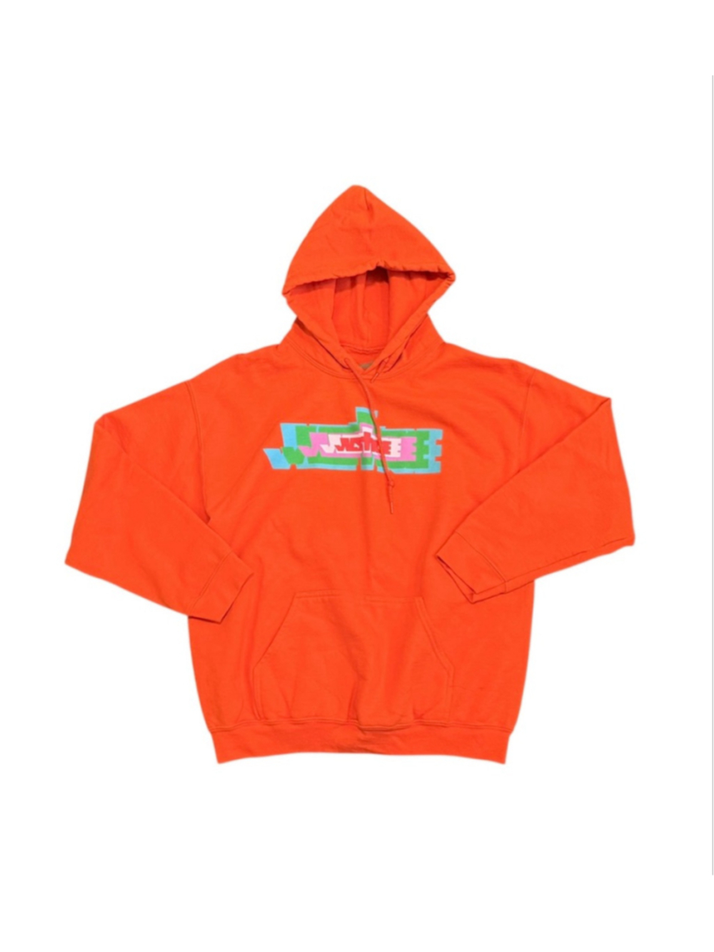Justin Bieber Mens Official Justice World Tour Orange Graphic Hoodie Sz L - Picture 5 of 9